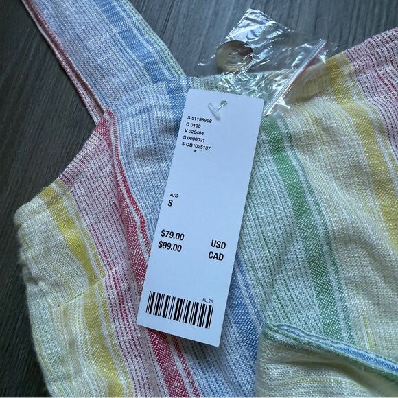 Urban Outfitters San Katy Slub Stripe Maxi Dress NEW Rainbow - Picture 6 of 12